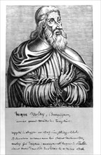 Gravure anonyme, Jacques Molay, grand maître des Templiers