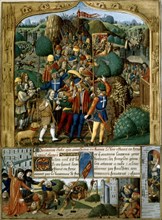 Miniature in "Le livre des faiz Monseigneur Saint Louis": the crusade of the shepherd boys