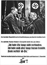 Affiche de propagande concernant l'accord d'Hitler avec l'Eglise