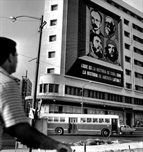 Giant posters announcing the 1st Conference of the Latin American solidarity organization