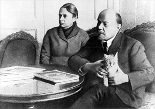 Lénine et N.K. Kroupskaïa, son épouse