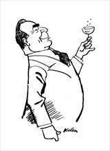 Caricature de Leonid Ilitch Brejnev (1906-1982) Dessin de Kelen