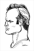 Drawing by Kelen. Portrait of Marlon Brando