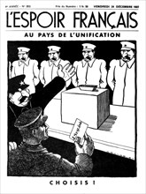 Caricature antibolchévique contre Staline in le journal "L'Espoir français"