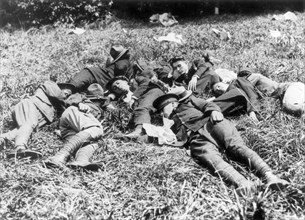In New York, unemployed workers sleeping on the grass in Central Park