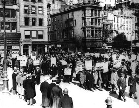 New York, demonstration of unemployed workers