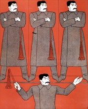 Caricature de Schilling contre Staline : le trentenaire de l'Etat soviétique