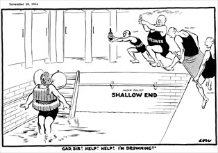 Satirical cartoon on Churchill and the colonial policy (November 1934)