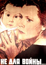 Affiche de propagande de Nicolai Tereshchenko. "Il n'est pas fait pour faire la guerre". 99 x 71 cm