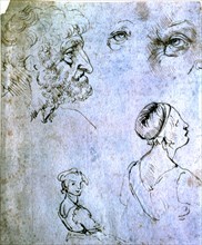 Da Vinci, Studies, Faces