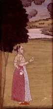 Indian miniature. Lucknow school. Woman with a bottle