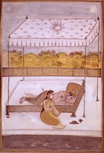 Indian miniature. Lucknow school. Women resting