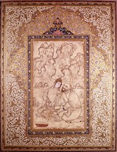 Miniature persane d'après Rizza Abassi. Couple