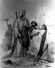 Hérode devant le plan du temple (73 avant J.C.)
