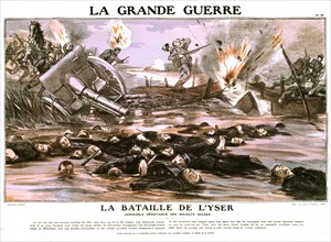 Image d'Epinal : La bataille de l'Yser (Flandres), 1914-1918