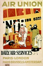 J.C. Bellaigne. Affiche publicitaire pour "Air Union" ,1923