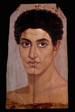 Peinture gréco-romaine, Tête de jeune homme provenant de Hawara (Haute-Egypte)