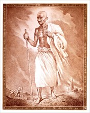 Gandhi, portrait by Bahhori