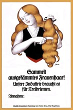 Affiche de propagande pour la récupération des cheveux des femmes