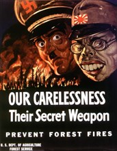 Affiche de propagande américaine contre l'Allemagne et le Japon