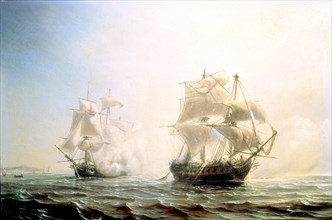 Gudin, Naval battle between two frigates