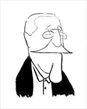 Caricature d'Anatole France par Sacha Guitry