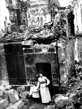 Bombed house in the quartier de la Licorne in the French city of Senlis