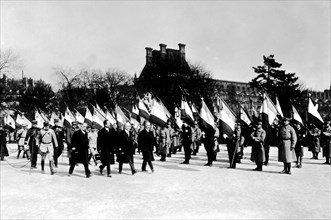 Celebration of the victory in Paris: President Poincaré parading