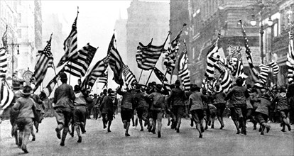 Manifestation de boys scouts sur la 5ème avenue à New-York