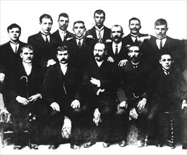 The survivors of the accident of the mine in Courrieres