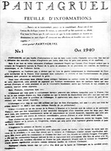 Pantagruel: clandestine newspaper of the French Resistance in Paris