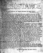 Résistance n°15: clandestine newspaper of the French Resistance in Paris