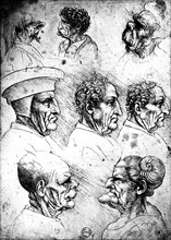De Vinci, Grotesque Heads