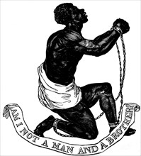 Illustration de "My country in chains", poème de John Queenleaf Whitttier, publié en 1835 avec un dessin et trois versets de l'exode