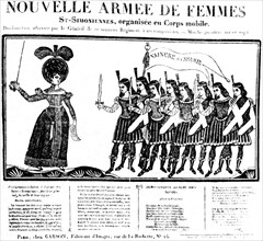 La nouvelle armée des femmes. Saint-Simoniennes organisées en corps mobile.