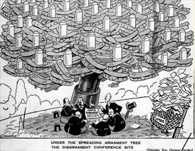 Caricature concernant la conférence du désarmement de la SDN en 1934