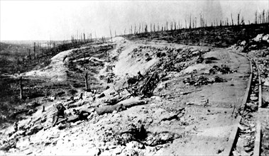Douaumont railroad: the death ravine between the Fortresses of Douaumont and Vaux
