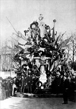 La ligue des patriotes devant la statue de Strasbourg, place de la Concorde à Paris