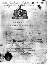 Mandat d'amener devant le Tribunal révolutionnaire signé Fouquier-Tinville (1746-1795)