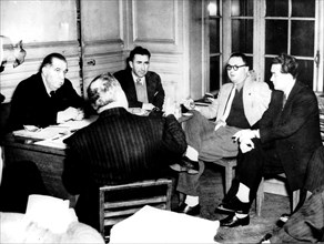 Meeting of the F.O executive committee under president Leon Jouhaux (France)