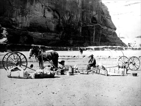 Navajos Indians reservation settled in the canyon of Chelly in Arizona