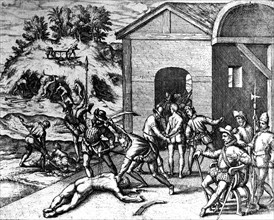 Cruauté des Espagnols envers leurs esclaves, en Amérique