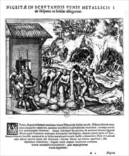 Spanish men employing Guinean slaves in America