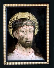 Peinture anonyme sur bois, Christ ensanglanté