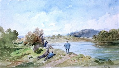 Doré, Pêcheurs au bord de la rivière