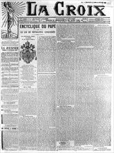 L'encyclique du pape reproduite à la une du journal "La Croix", 1906
