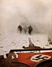 Assaut de fantassins allemands sur le front soviétique. 1942