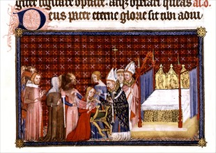 Unction of the queen of France in 1365. Coronation of the king of France, Charles V