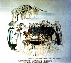 Caricature by Roth, Burial of the Geneva protocol