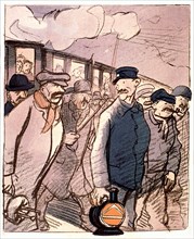 Caricature on the railwaymen's strike (1910)